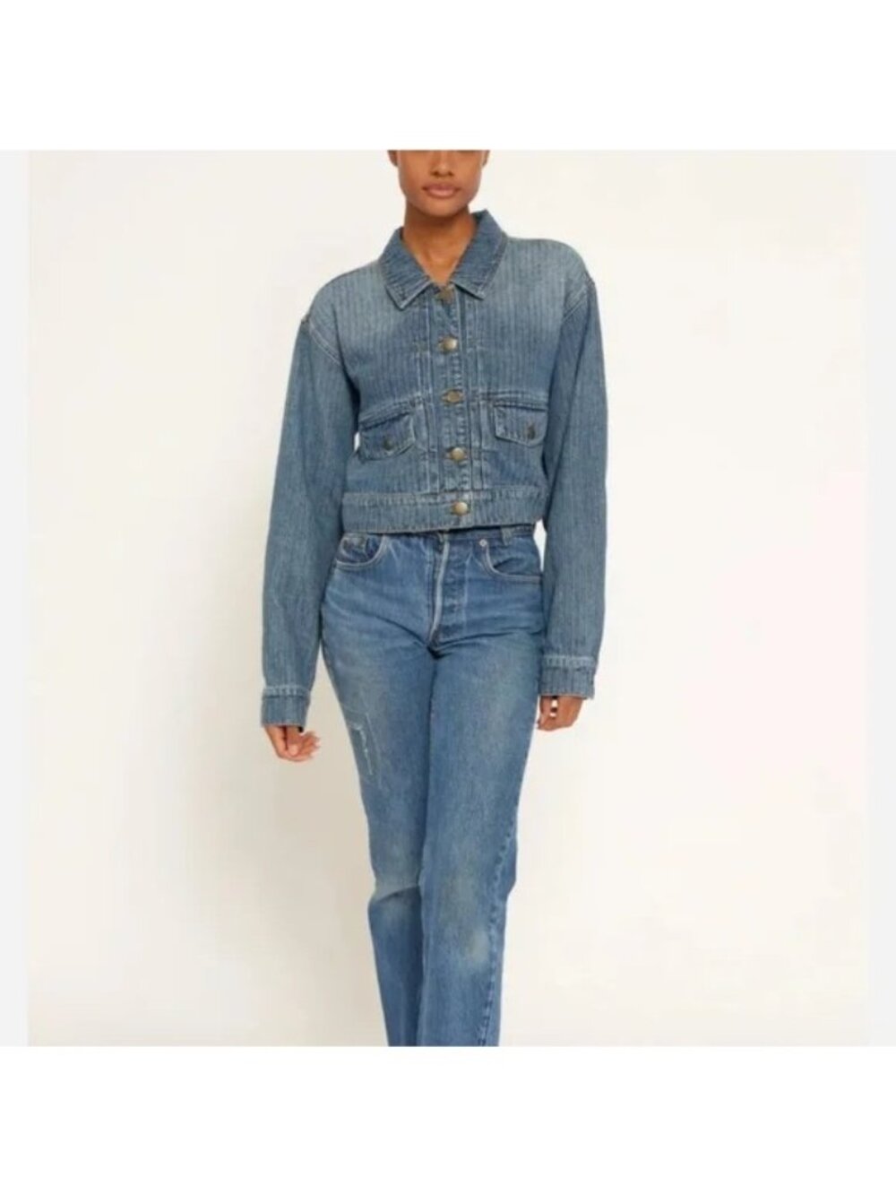 Joie Catalina Denim Jacket Soho Wash Button Front Women's XS New with Tag - Picture 2 of 5